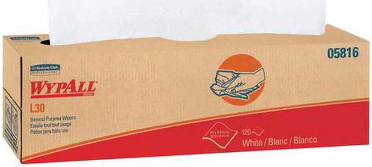 Alt view image 2 of 4 - WYPALL L30 Wipers, 16 2/5 x 9 4/5, White, Pop-Up Box