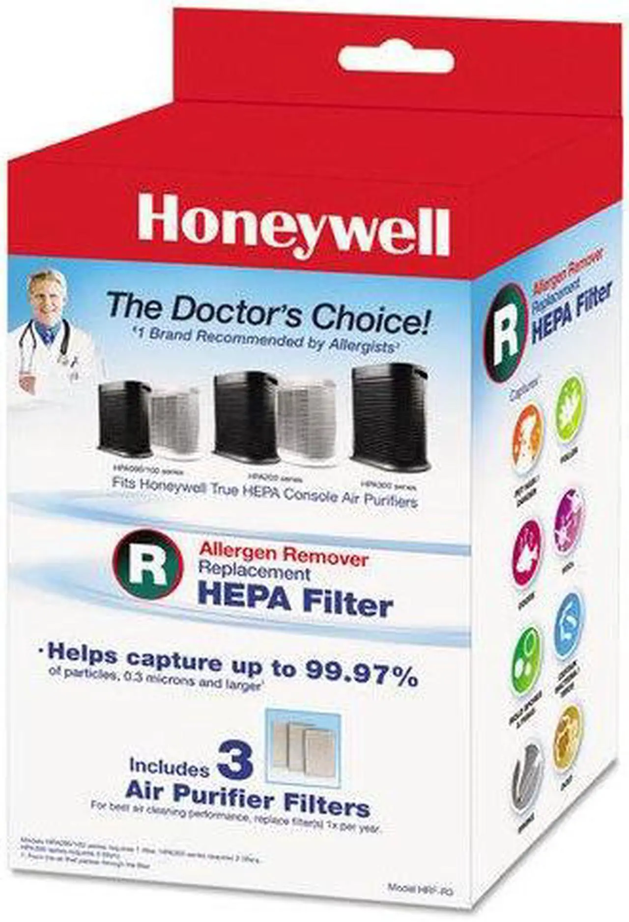 Alt view image 2 of 6 - Honeywell  HRF-R3  True HEPA Replacement Filter R - 3 Pack