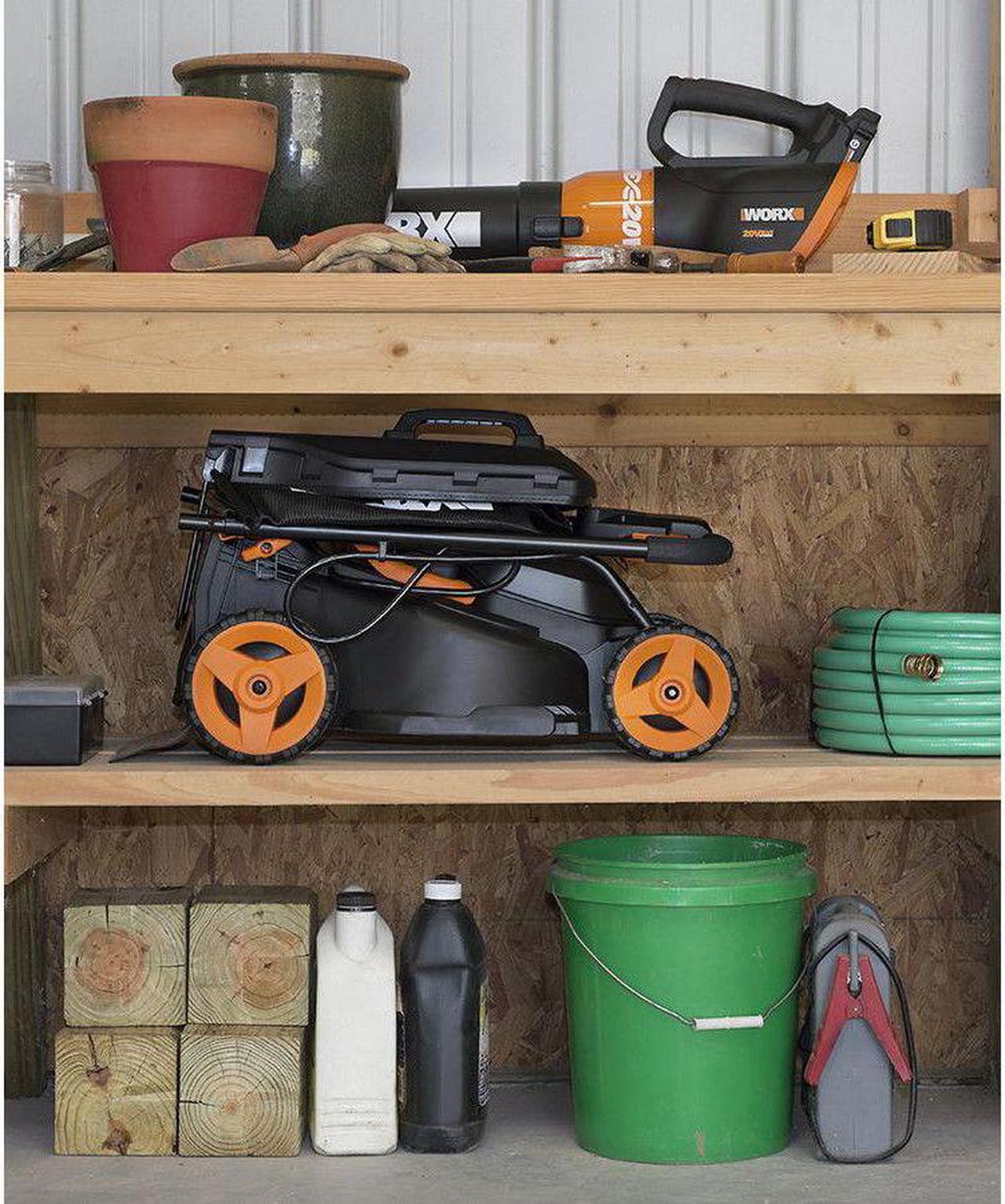Alt view image 7 of 17 - WORX - WG779 - Worx WG779 40V 14 Inch Power Share Cordless Intellicut Mulching Lawn Mower Kit