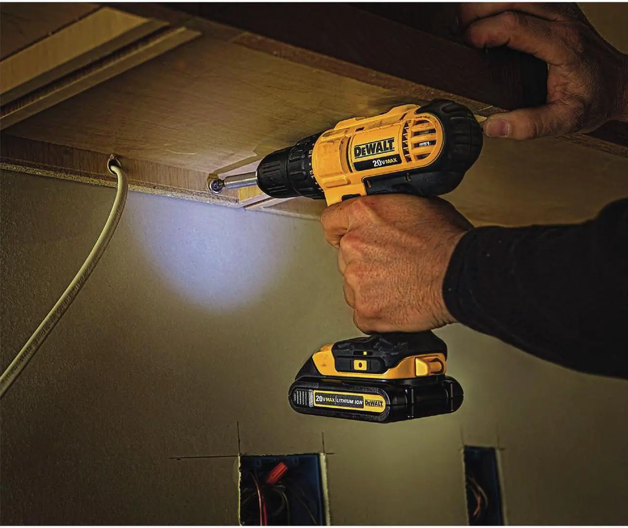 Alt view image 6 of 20 - Dewalt DCD771C2 20V MAX Brushed Lithium-Ion 1/2 in. Cordless Compact Drill Driver Kit with 2 Batteries (1.3 Ah)