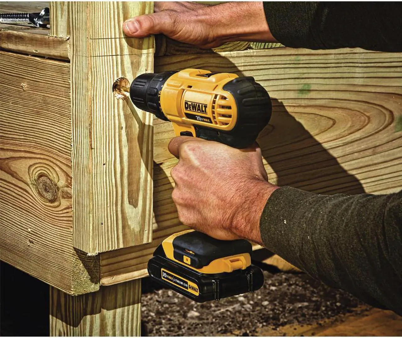 Alt view image 7 of 20 - Dewalt DCD771C2 20V MAX Brushed Lithium-Ion 1/2 in. Cordless Compact Drill Driver Kit with 2 Batteries (1.3 Ah)