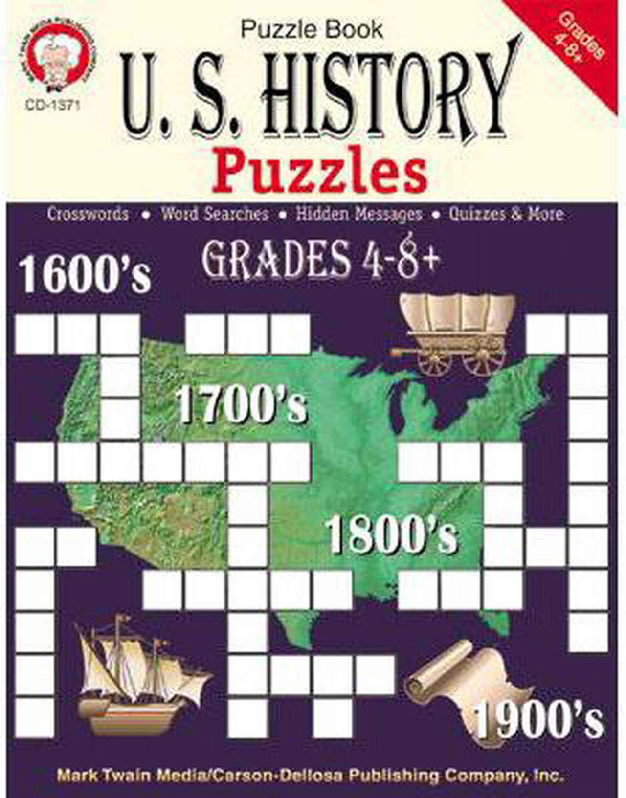 Alt view image 2 of 8 - CARSON DELLOSA CD-1371 U.S. HISTORY PUZZLES BOOK
