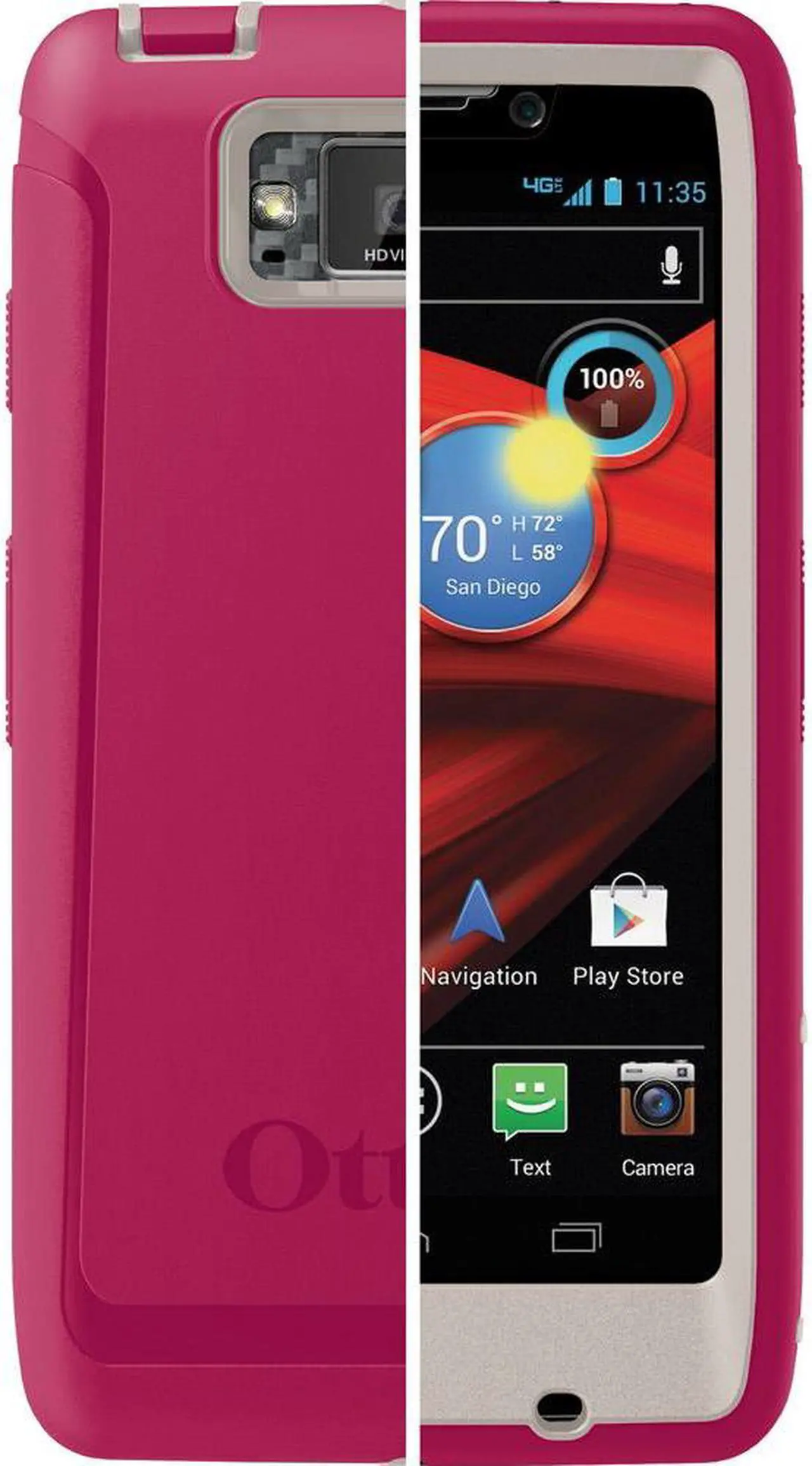 Alt view image 4 of 4 - OtterBox Defender Case for Motorola Droid RAZR Maxx HD (Blushed Pink)