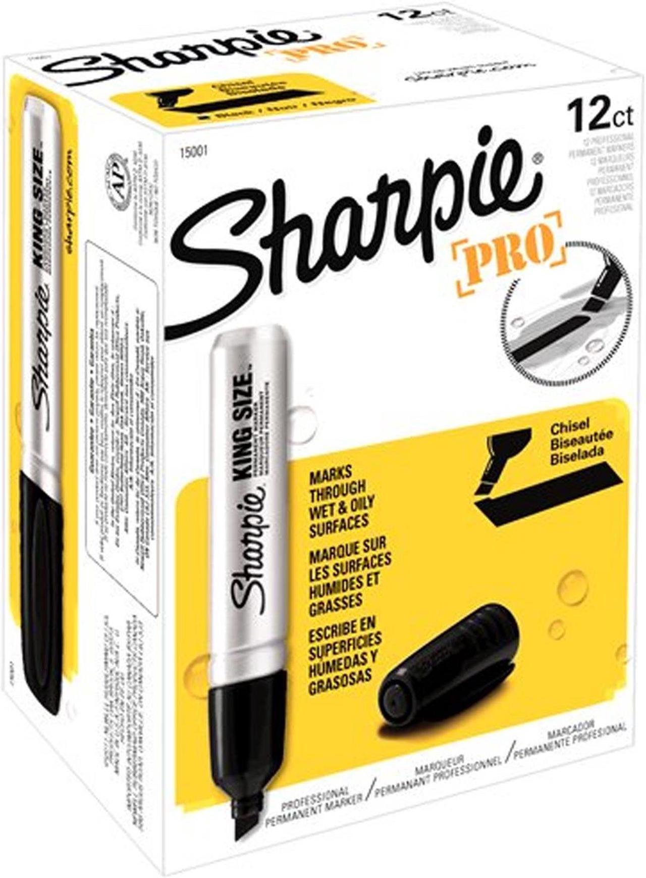 Main image of Sharpie King Size Permanent Marker Chisel Tip Black Dozen (15001A)