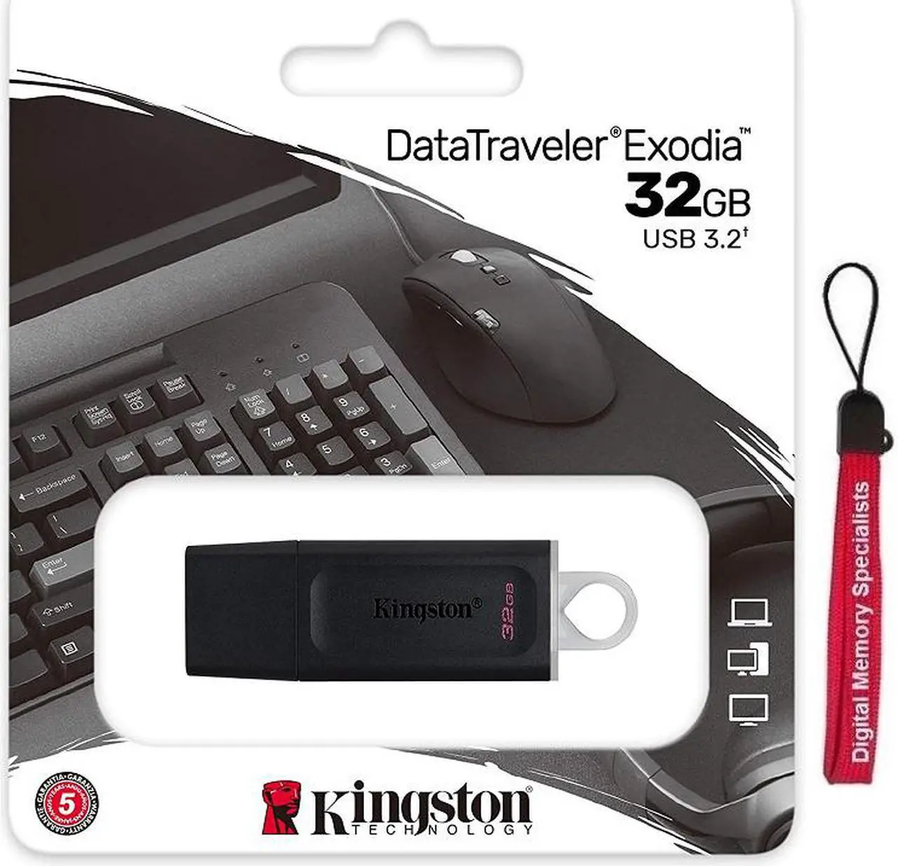 Main image of Kingston 32GB DataTraveler Exodia DTX 32G USB 3.2 Gen 1 Flash Drive DTX/32GB with OEM USB Lanyard