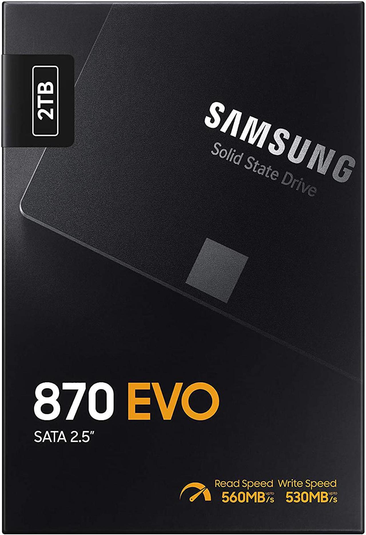 SAMSUNG 870 EVO Series 2.5" 2TB SATA III V-NAND 2.0 TB Internal Solid State Drive (SSD) MZ-77E2T0BW