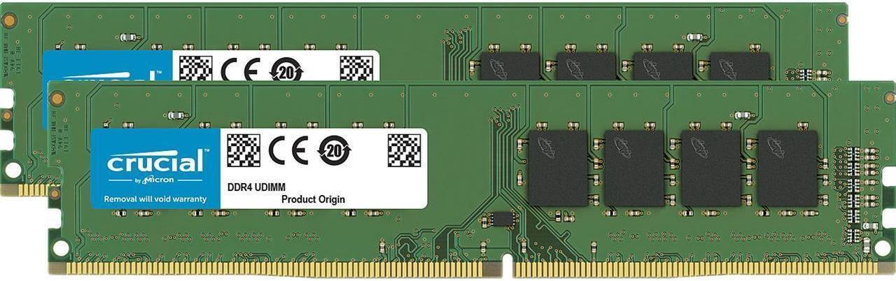 Main image of CT2K16G4DFD832A  Crucial  32GB Kit(16GB x2) DDR4-3200(PC4-25600)  UDIMM 3200MT/s 1.2V  CL-22  Dual Ranked x8 based Unbuffered NON-ECC 288PIN  Desktop Memory