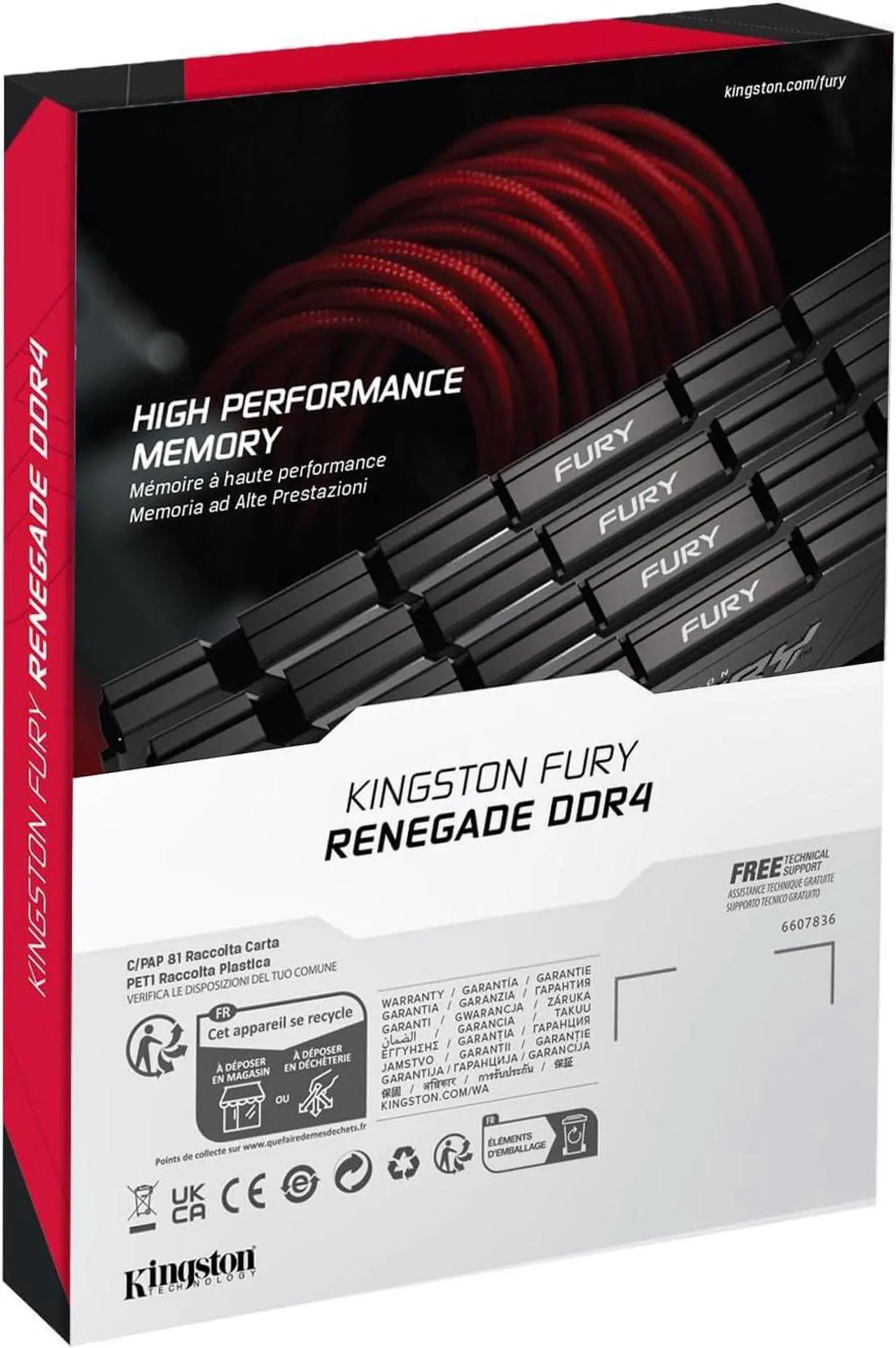 Alt view image 4 of 6 - Kingston Fury Renegade 16GB 3600MT/s 3600 DDR4 CL16 DIMM Desktop Gaming Memory KF436C16RB12/16