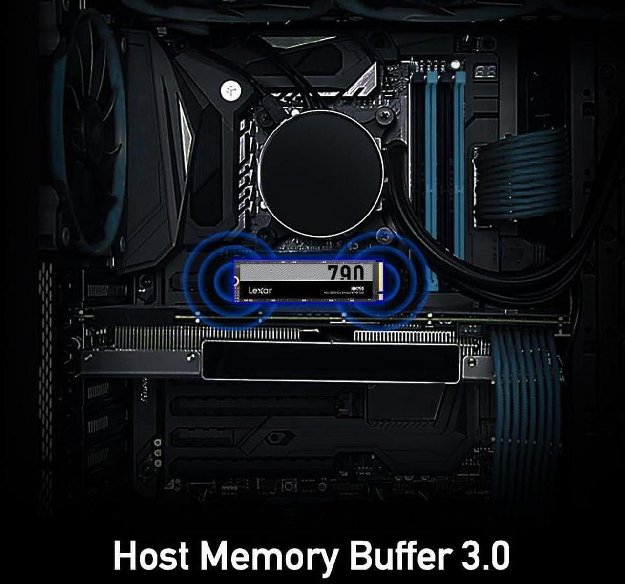 Alt view image 2 of 8 - Lexar 1TB NM790 SSD PCIe Gen4 NVMe M.2 2280 Internal Solid State Drive, Up to 7400/6500 MB/s Read/Write, Compatible with PS5, for Gamers and Creators, Black (LNM790X001T-RNNNU)