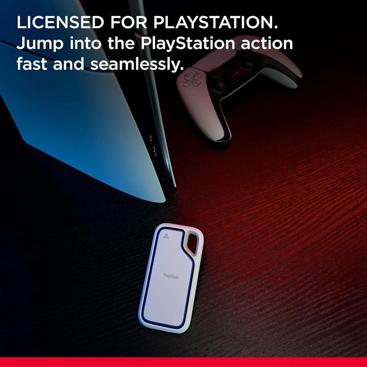 Alt view image 6 of 13 - SanDisk 1TB Extreme Portable SSD, Officially Licensed for PlayStation 5 Console and PC, up to 1000MB/s, USB-C, USB 3.2 Gen 2, Drop Protection External Solid State Drive SDSSDE62P-1T00-G25