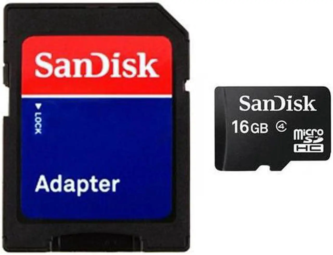 Main image of SanDisk 16GB 16G microSD microSDHC Class 4 with SD adapter Bulk - OEM