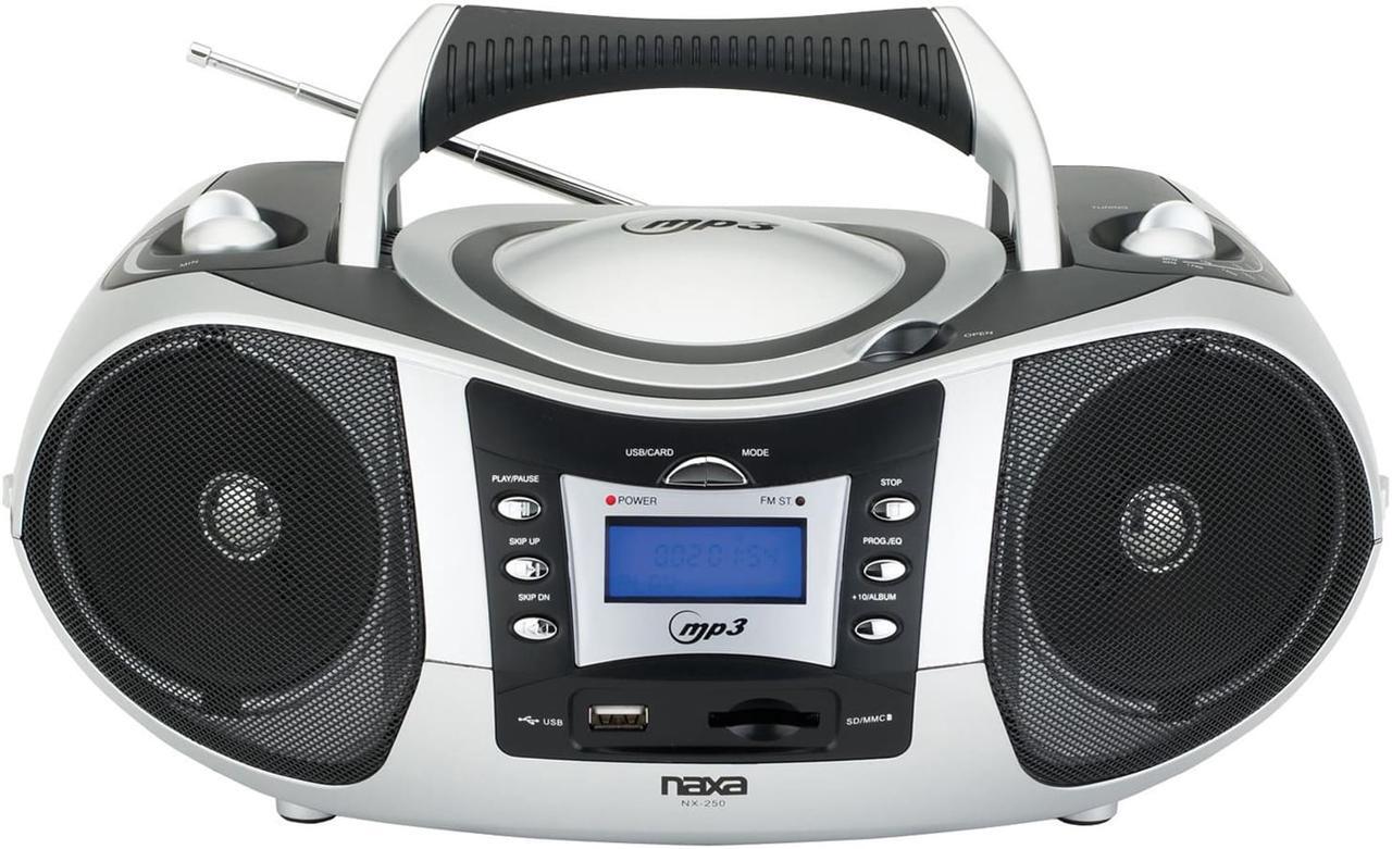 Main image of NEW Naxa NPB-250 Portable CD MP3 Player Stereo USB SD Card