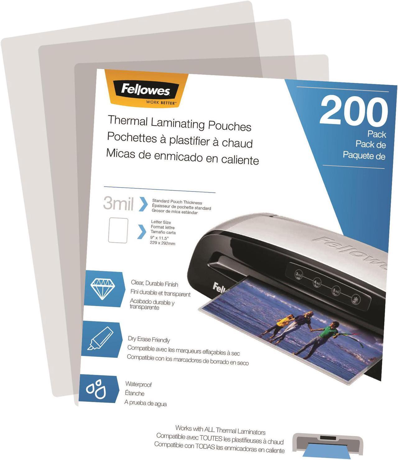 Alt view image 9 of 20 - Fellowes Laminating Pouches Letter Size Hot Pouch 9 x 11.5 3 mil 200 pack 5743401