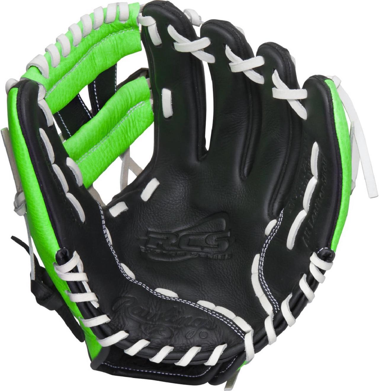 Alt view image 7 of 7 - Rawlings RCS112PTG 11.25" Neon Green Pro Taper Series Youth Baseball Glove New!