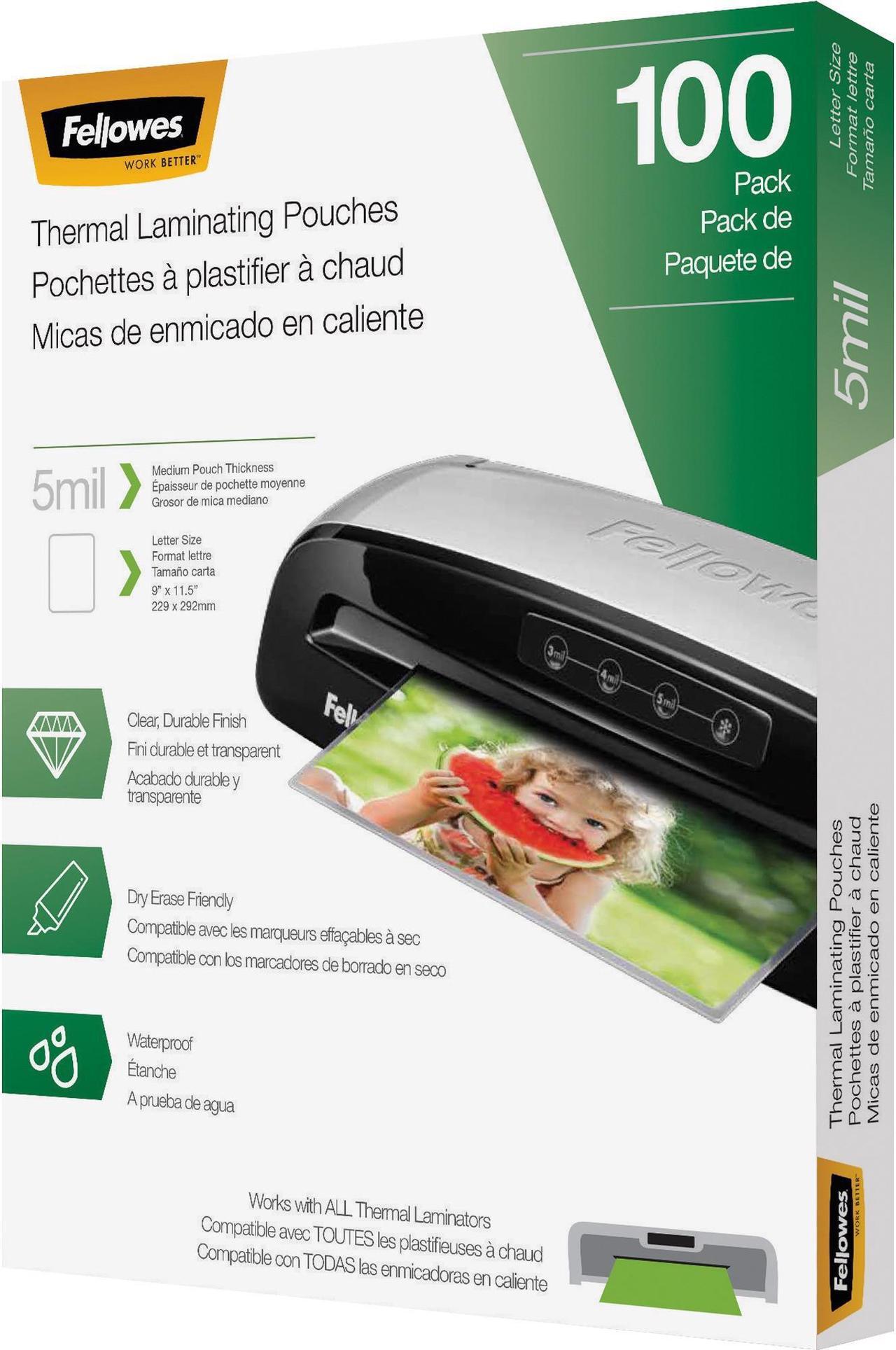 Alt view image 7 of 20 - Fellowes Laminating Pouches Letter Size Hot Pouch 9 x 11.5 5 mil 100 pack 5743501