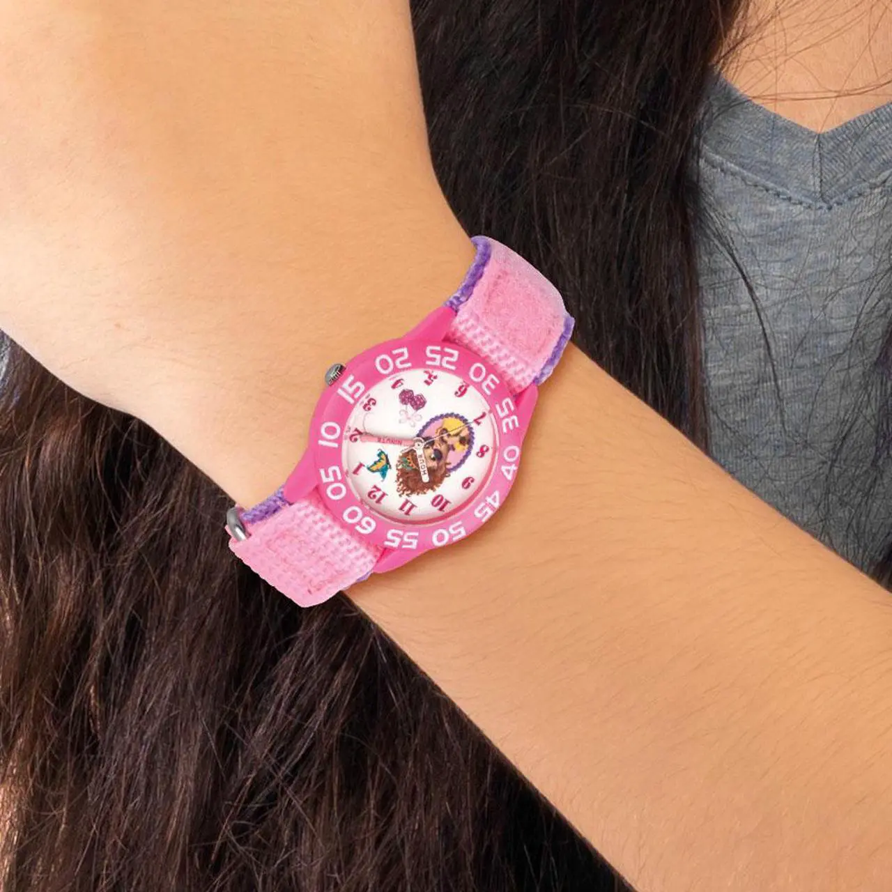 Alt view image 2 of 3 - Disney Girls Fancy Nancy Pink Nylon Band Time Teacher Watch