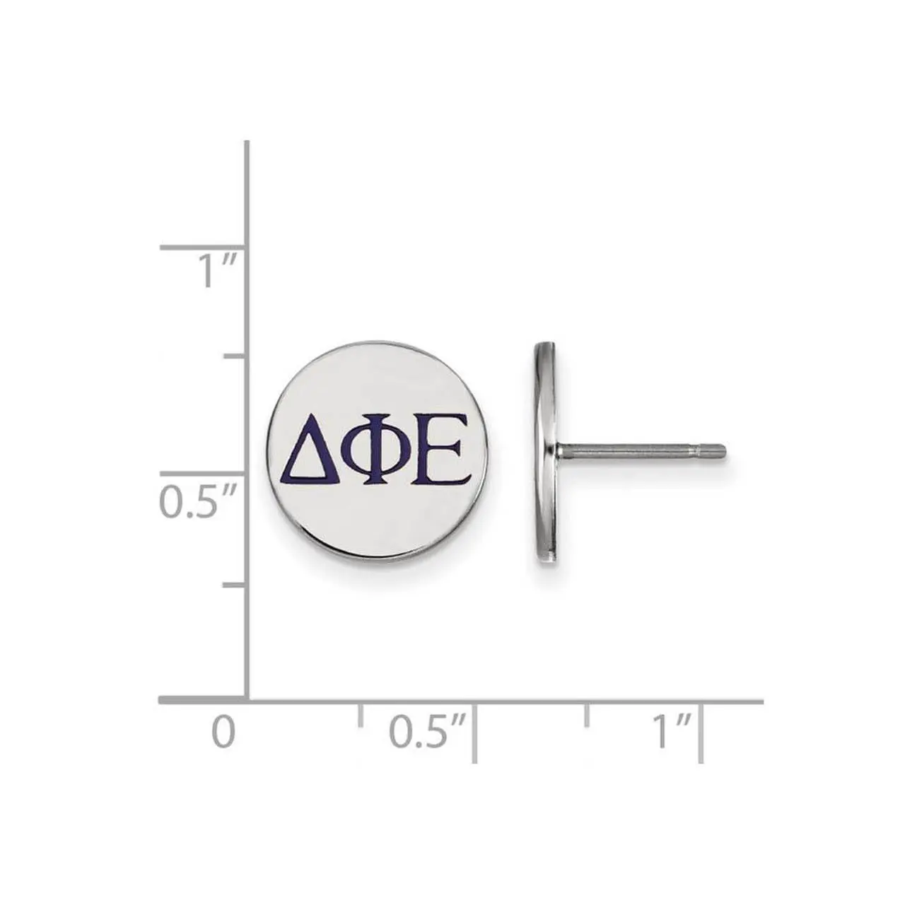 Alt view image 5 of 8 - Sterling Silver LogoArt Delta Phi Epsilon Enameled Post Earrings