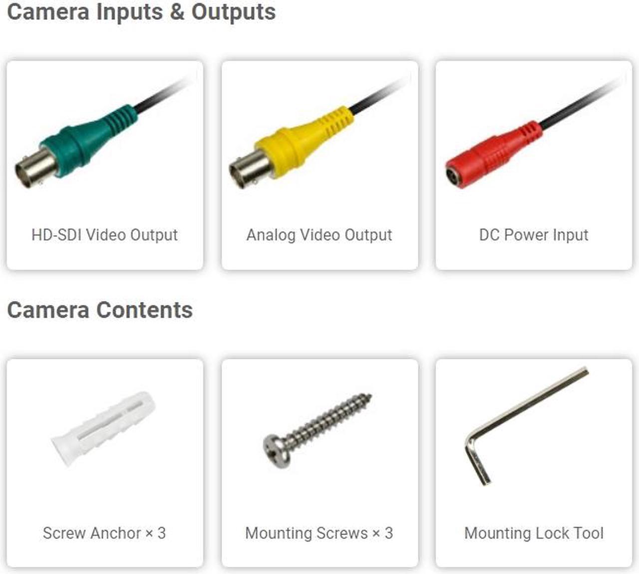 Alt view image 3 of 4 - Eyemax XIR 1212W HD-SDI 1080p (2MP) IR Bullet Camera with Fixed Lens & 24 IR LED & OSD