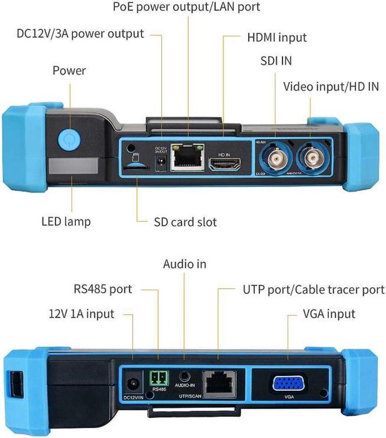 Alt view image 2 of 6 - Eyemax 4K HD CCTV Camera Tester Monitor TVI, AHD,HD SDI, EX SDI, IP 5.4" Newer Version of M8000