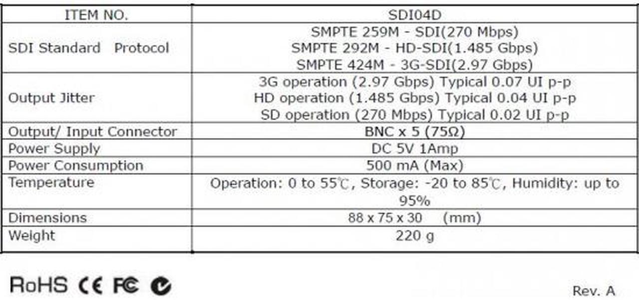 Alt view image 5 of 6 - Long Range 1 Input 4 Output HD-SDI Distribution Video Amplifier HD signal distance total up to 1300Feet