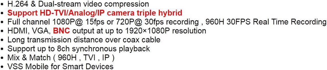 Alt view image 3 of 4 - CCTV Security Camera HD-TVI 8CH Tribrid DVR System, HDMI, VGA, BNC, Analog, HD-TVI and IP Cameras Upto 3MP, Cloud ,P2P (HDD: 1TB)
