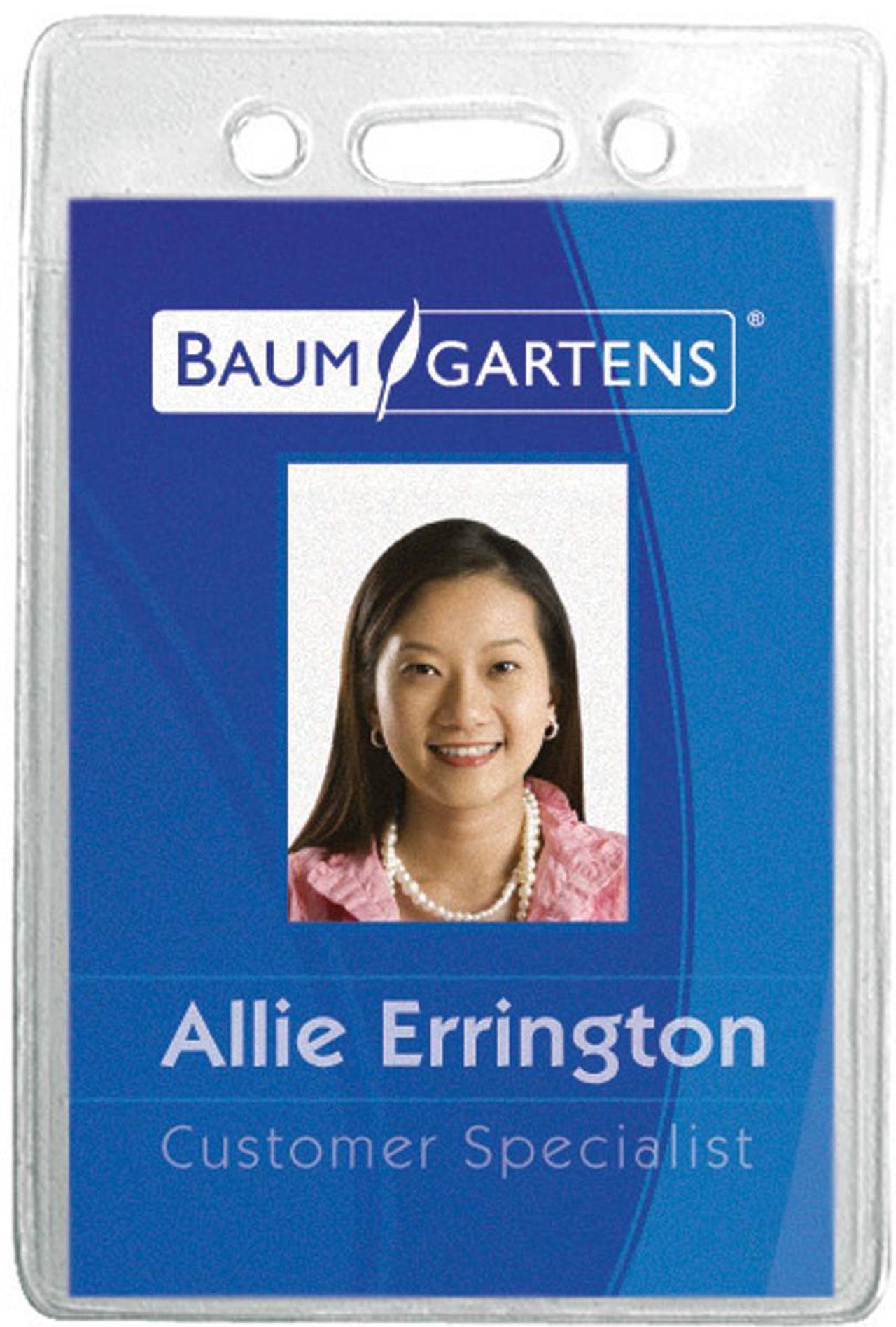 Alt view image 3 of 12 - Baumgartens Vinyl Badge Holder Punched Vert 2-3/8"x3-3/8" 12/PK CL 67820