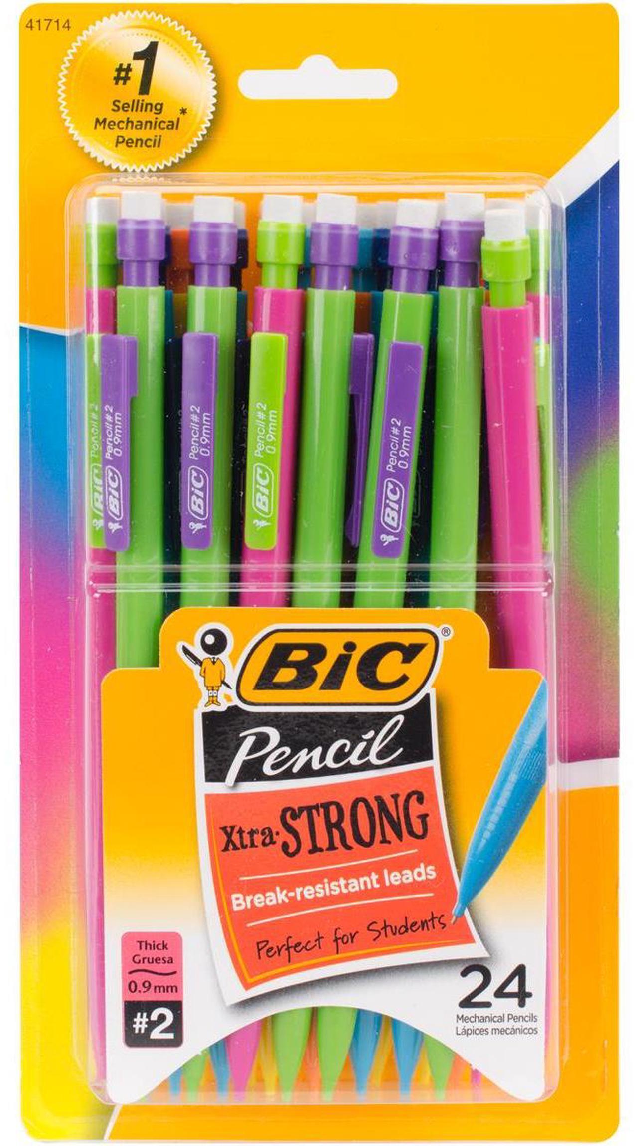 Alt view image 3 of 20 - BIC MPLWP241 Mechanical Pencil With Pocket Clip #2 Pencil Grade - 0.9 mm - Assorted Lead - Assorted Barrel - 24 / Pack
