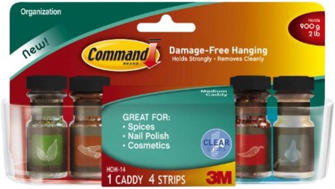 Caddy CLR (4) STRP Command MED 3M Adhesive Hooks HOM-14 051141943176