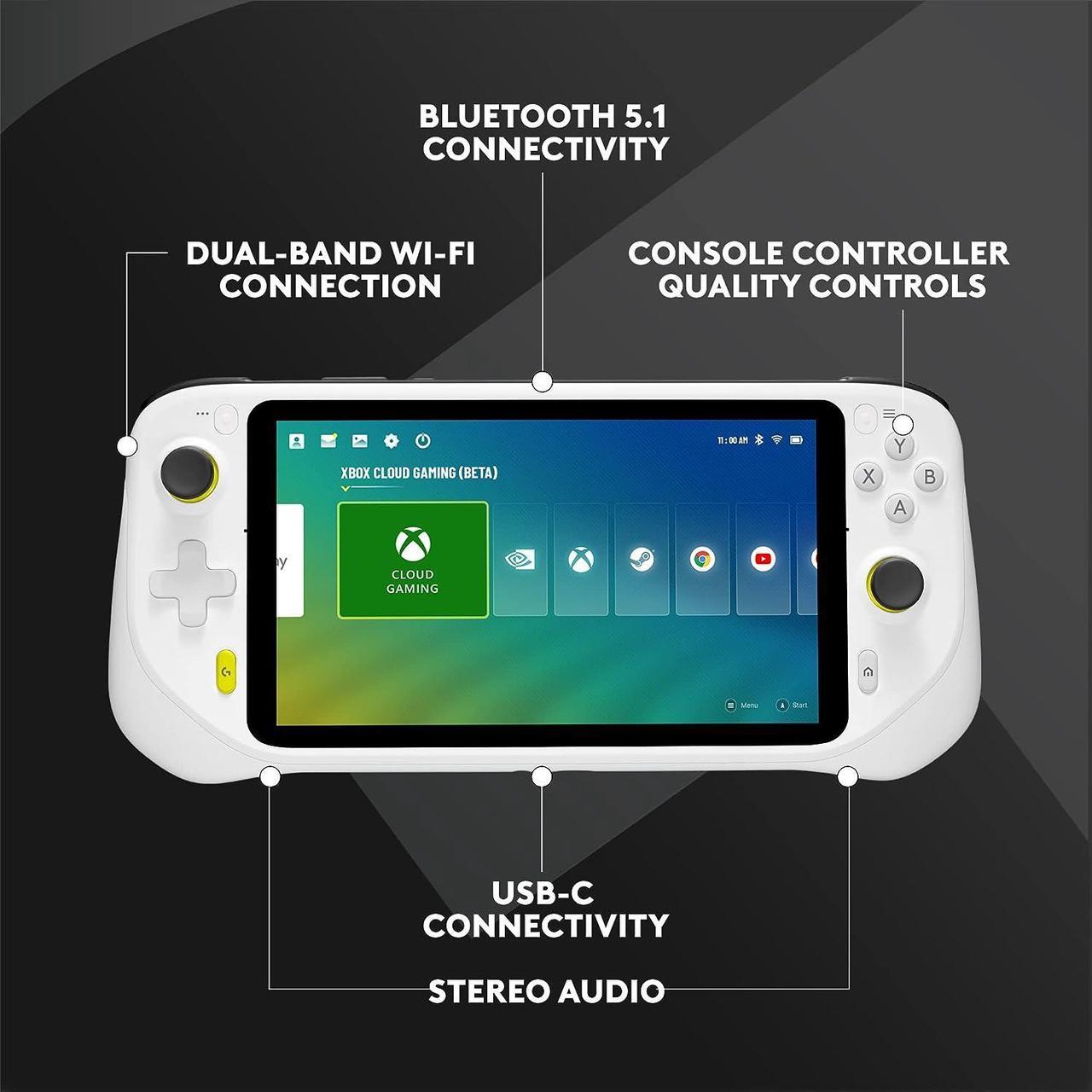 Alt view image 13 of 13 - Logitech G CLOUD Handheld Portable Gaming Console 1080P 7-Inch Touchscreen 940-000198 - White