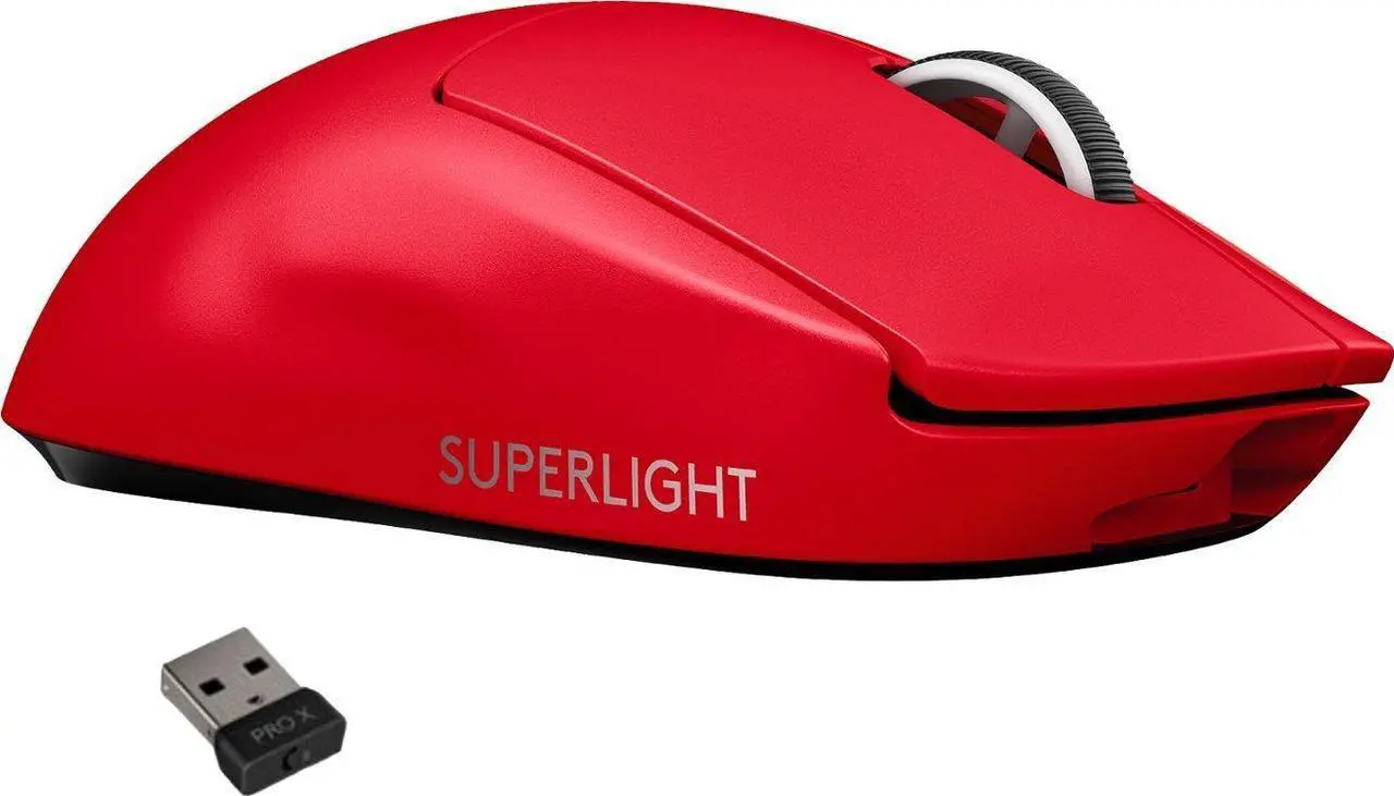 Alt view image 4 of 4 - Logitech PRO X SUPERLIGHT Lightweight Wireless Optical Gaming Mouse with HERO 25K Sensor 910-006782 Red