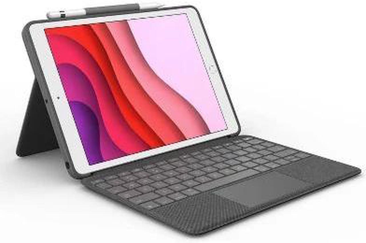 Alt view image 2 of 2 - Logitech COMBO TOUCH Backlit Keyboard Case for iPad (7th, 8th & 9th gen) - Gray