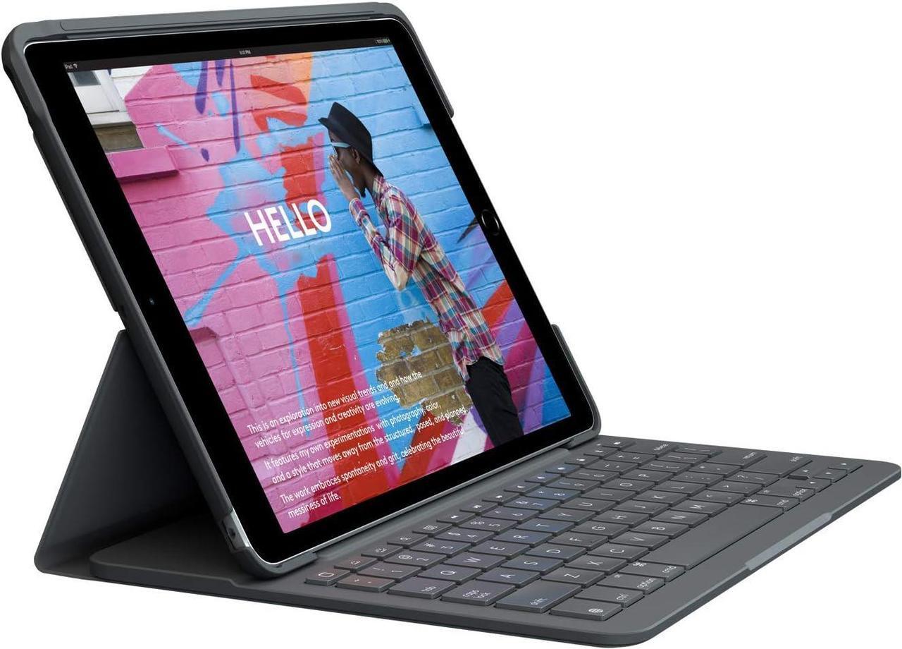 Alt view image 12 of 12 - Logitech Slim Folio Keyboard Case for Apple iPad 7th & 8th Gen 10.2" 920-009473