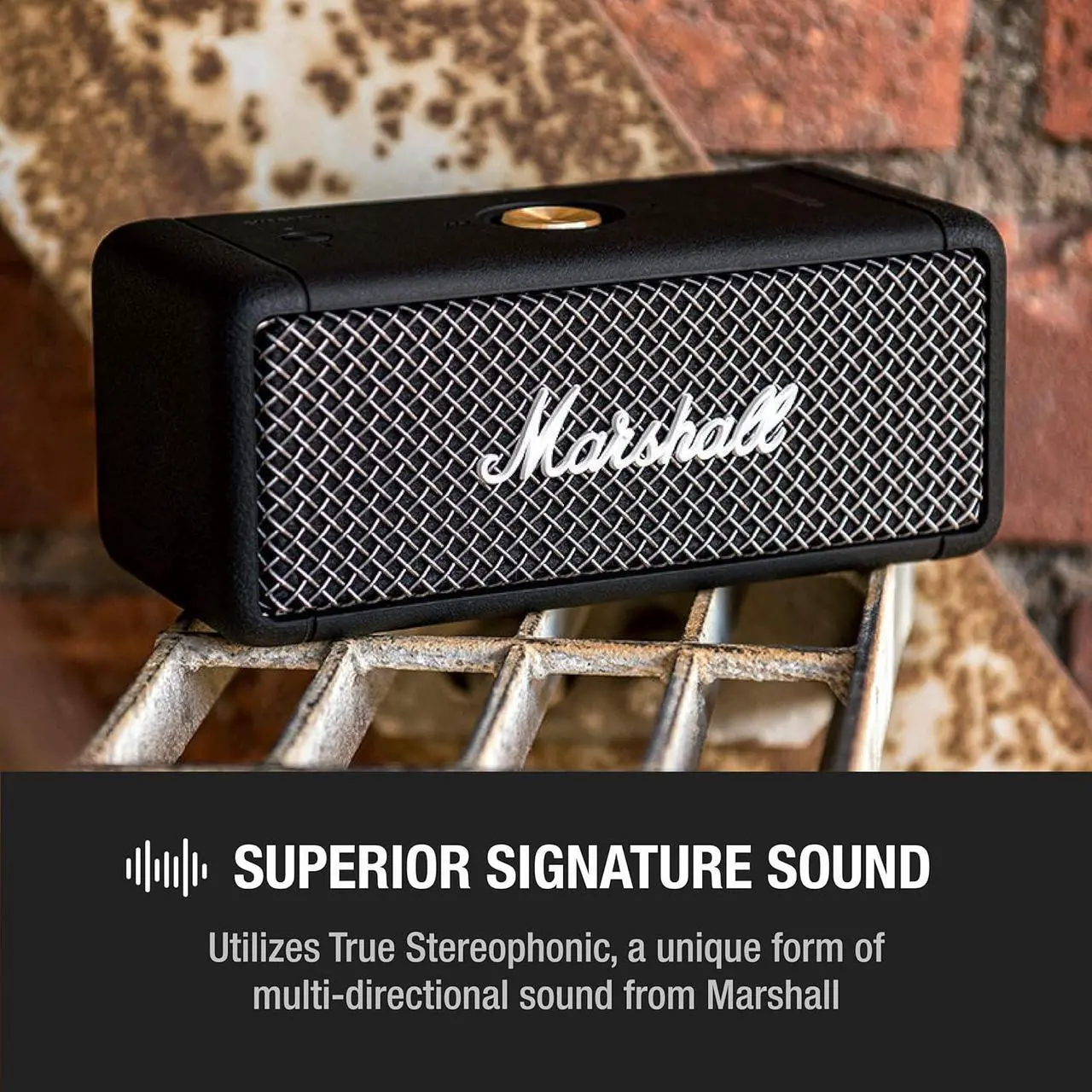Alt view image 4 of 7 - Marshall Emberton Bluetooth Portable Speaker - Black