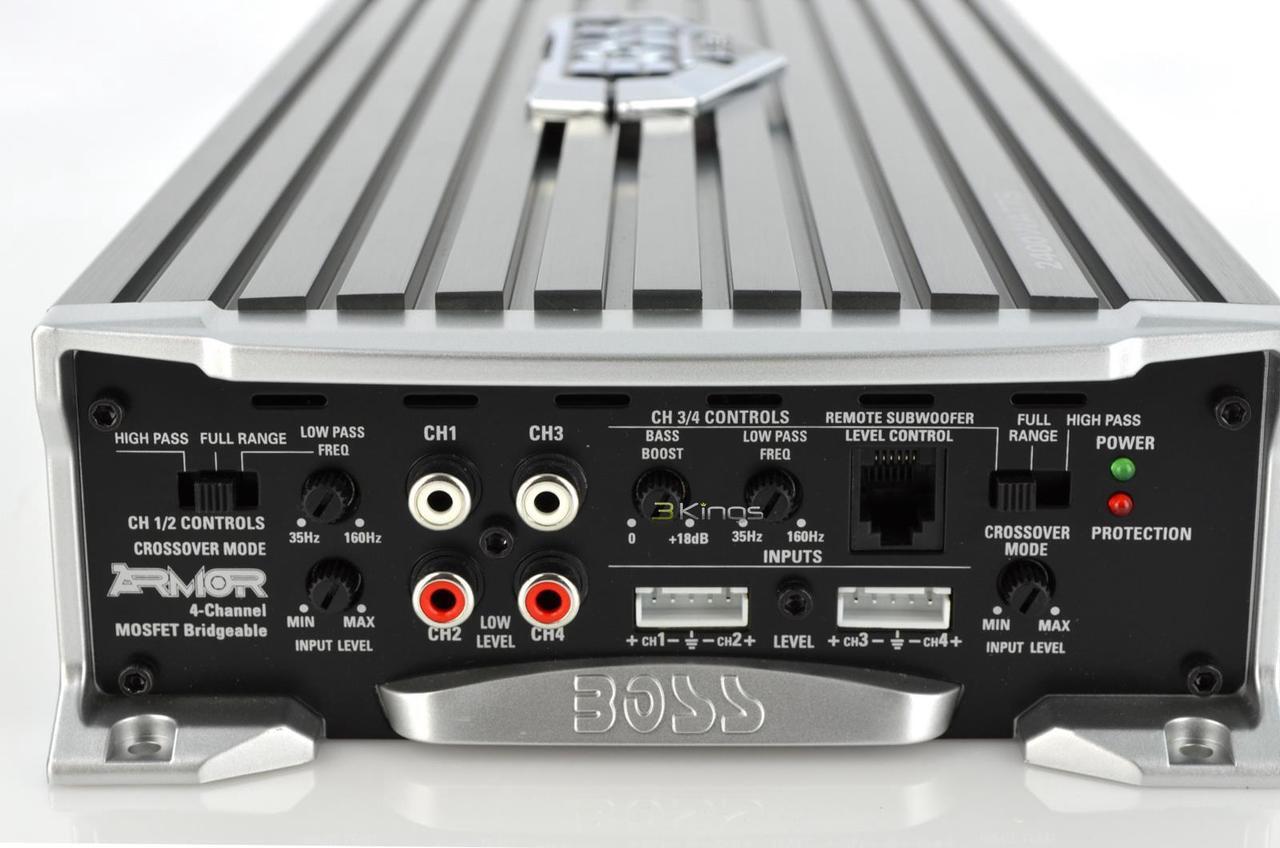 Alt view image 4 of 20 - New Boss Ar2400.4 2400 Watt 4 Channel Car Amplifier Car Audio Car Amp