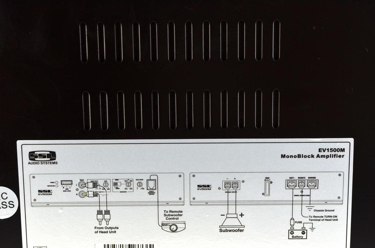 Alt view image 4 of 9 - Sound Storm Laboratories EV1500M 1,500-Watt Monoblock Amplifier with High/Low Crossover Remote Subwoofer Level Control