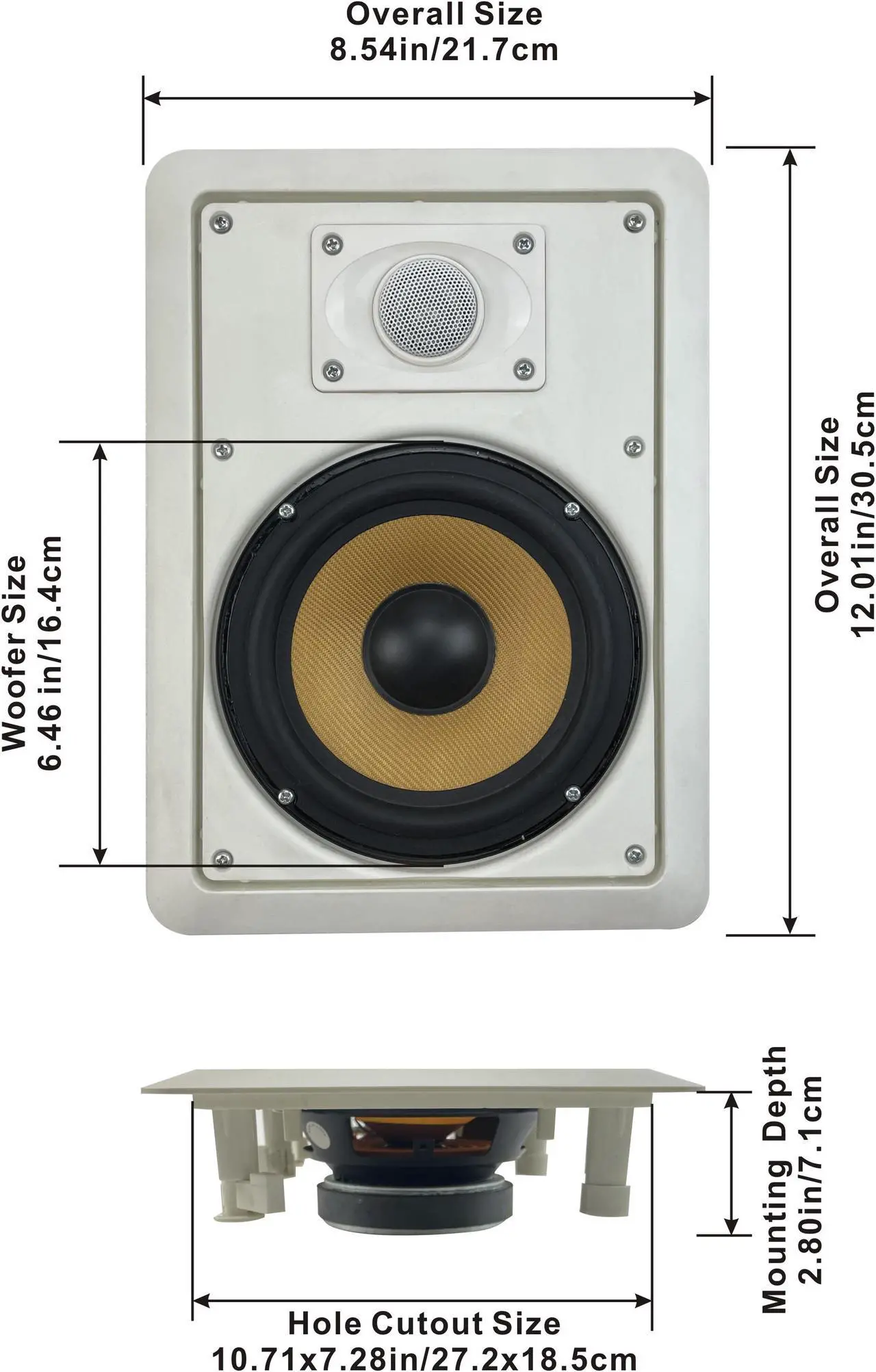 Alt view image 2 of 5 - Acoustic Audio HD-650 In Wall 6.5" Speakers Home Theater Surround Sound 2 Pair Pack