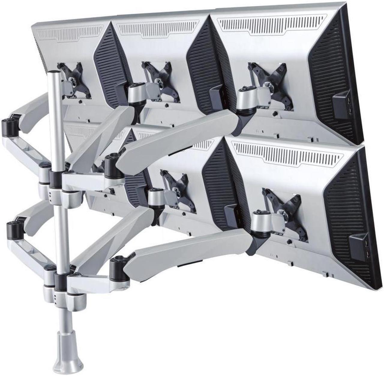 Cotytech Six Monitor Desk Mount Spring Arm (6) Quick Release With 2-in-1 Base