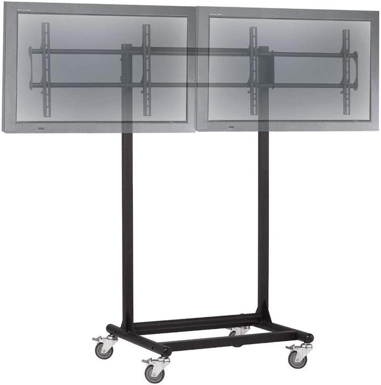 Cotytech Adjustable Mobile Dual TV Cart for 32 - 46 inch With 2 Shelves