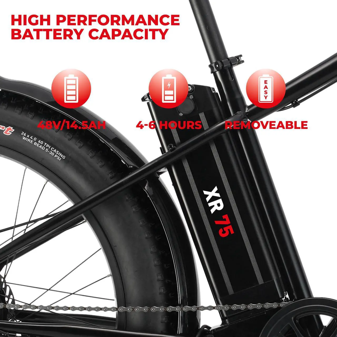 Alt view image 3 of 7 - RKS Electric Bike for Adults with 700Wh Removable Battery, 24MPH Commuting Electric Mountain Bike with 750W Brushless Motor, 7-Speed, 26" Tires