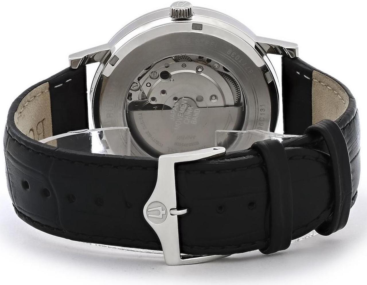 Alt view image 7 of 7 - Bulova 96C131 Classic Automatic Men's Watch Black 42mm Stainless Steel