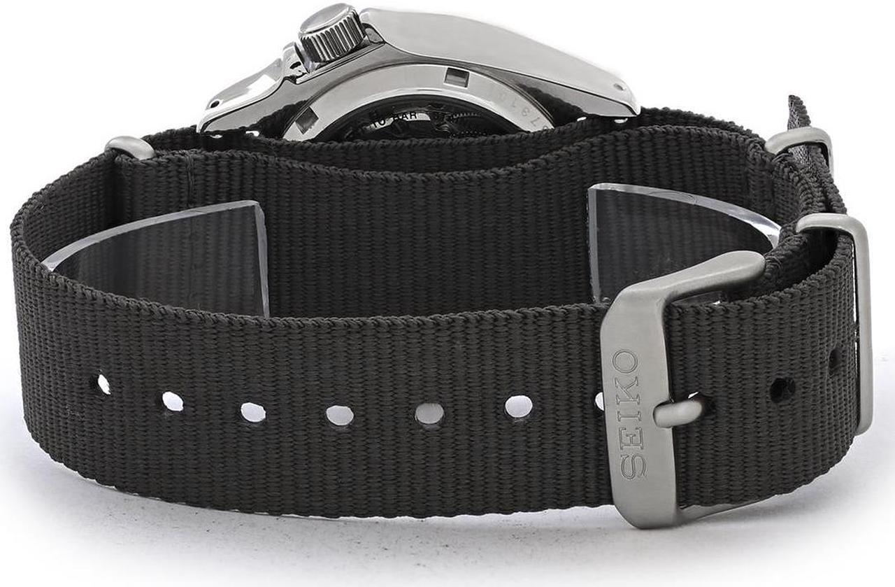 Main image of Seiko SRPE61 5 Sports 24-Jewel Stainless Steel Watch with Brown Nylon Strap