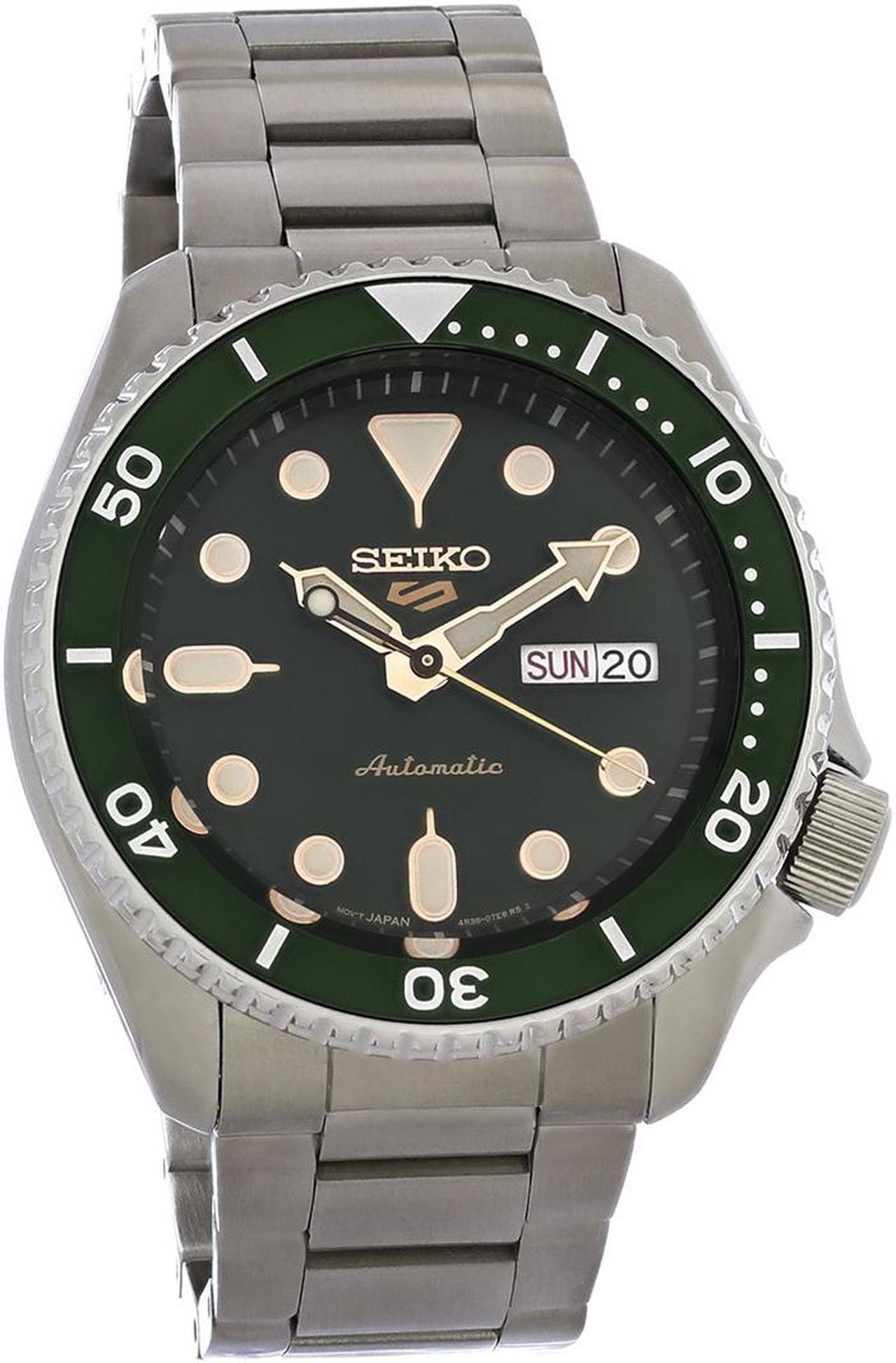 Alt view image 5 of 8 - Seiko SRPD63 5 Sports 24-Jewel Automatic Watch - Green