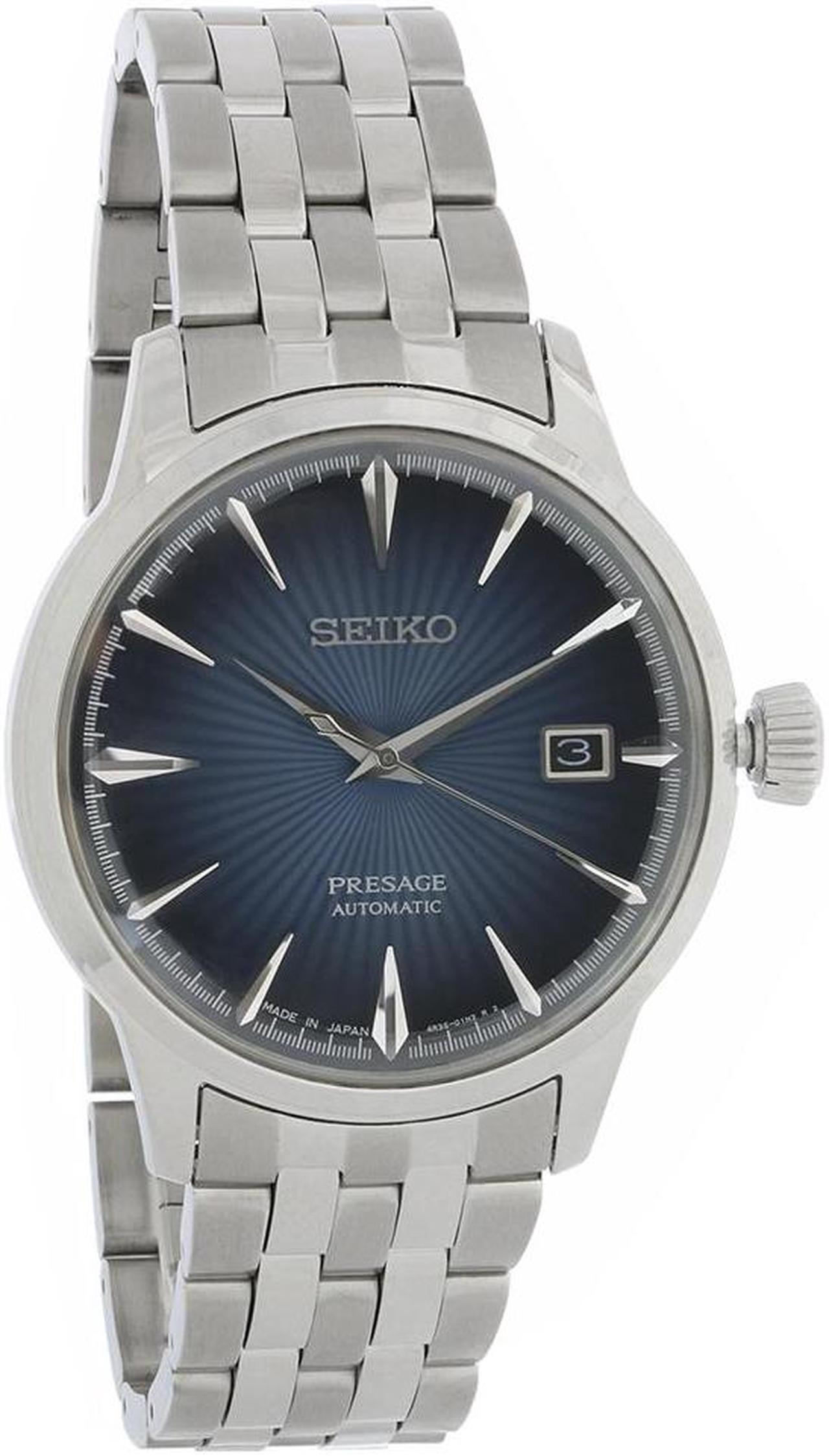 Main image of Seiko Presage Mens Stainless Steel Blue Dial Automatic Watch SRPB41