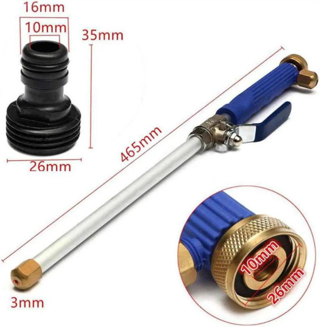 Alt view image 3 of 5 - High Pressure Washer Spray Gun Spay Water Hose Garden Car Washing Cleaning Distance 15M