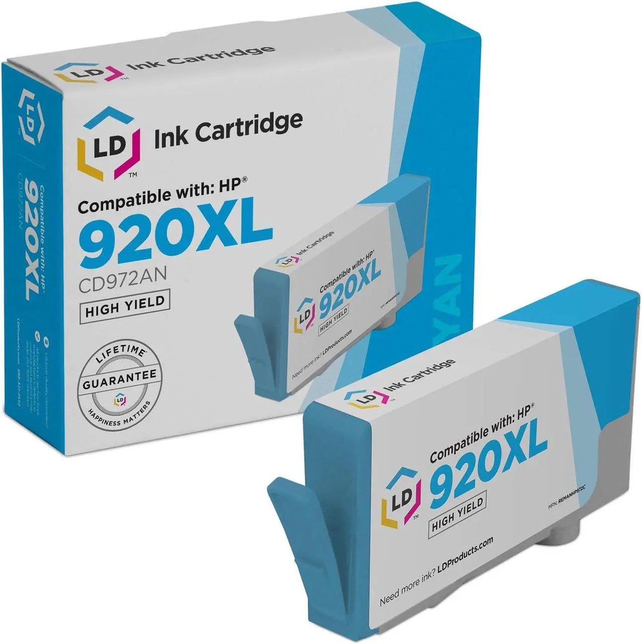 Main image of LD Products Remanufactured Ink Cartridge Replacement for HP 920XL CD972AN High Yield (Cyan)