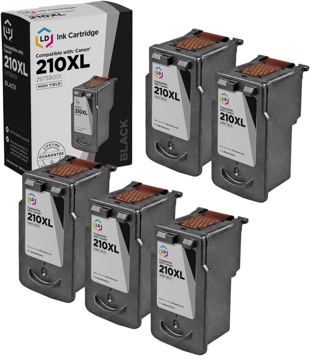 Main image of LD Products Remanufactured Ink Cartridge Replacement for Canon PG-210XL 2973B001 High Yield (Black, 5-Pack)