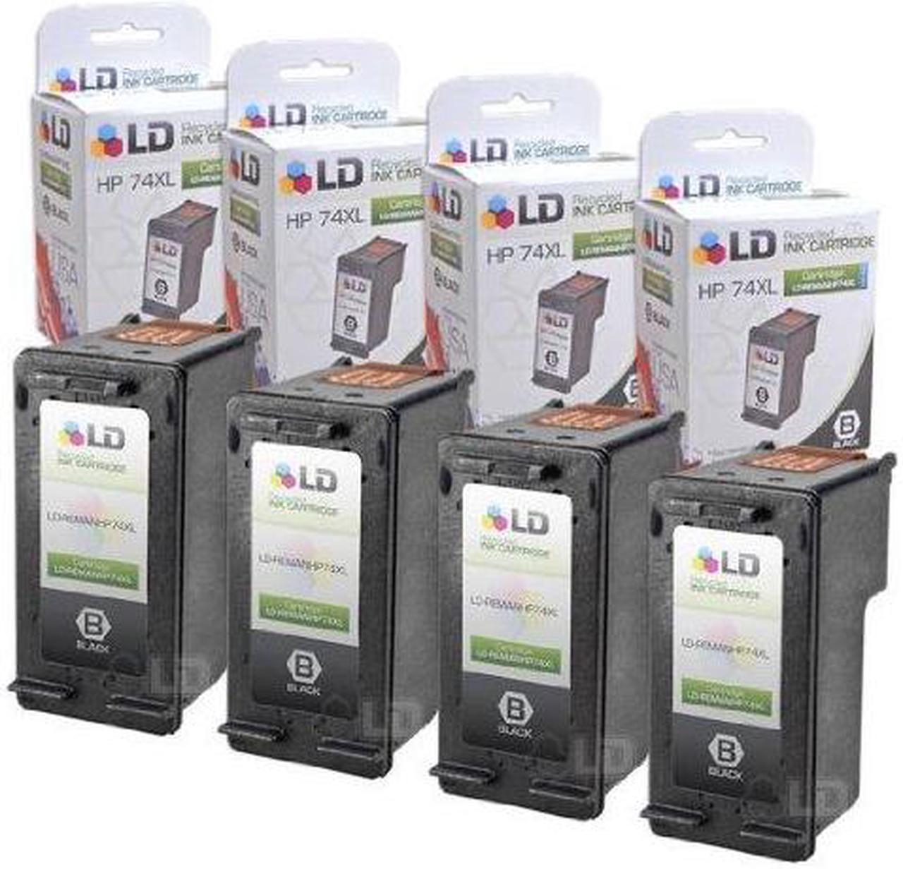Main image of LD Products Remanufactured Replacement for HP 74XL / CB336WN Pack of 4 HY Black Ink Cartridges