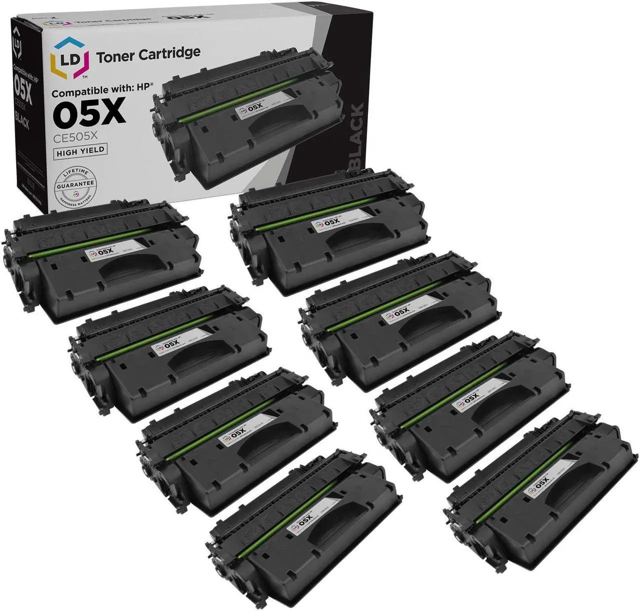 Main image of LD Products Compatible Toner Cartridge Replacements for HP 05X CE505X (Black, 8-Pack)