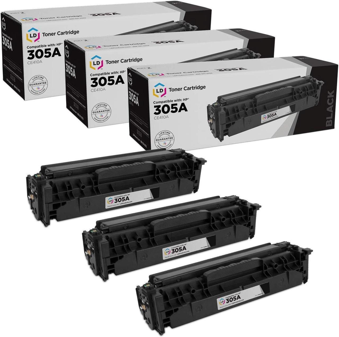 Main image of LD Products Toner Cartridge Compatible Replacement for HP 305A CE410A (Black, 3-Pack) HP305A