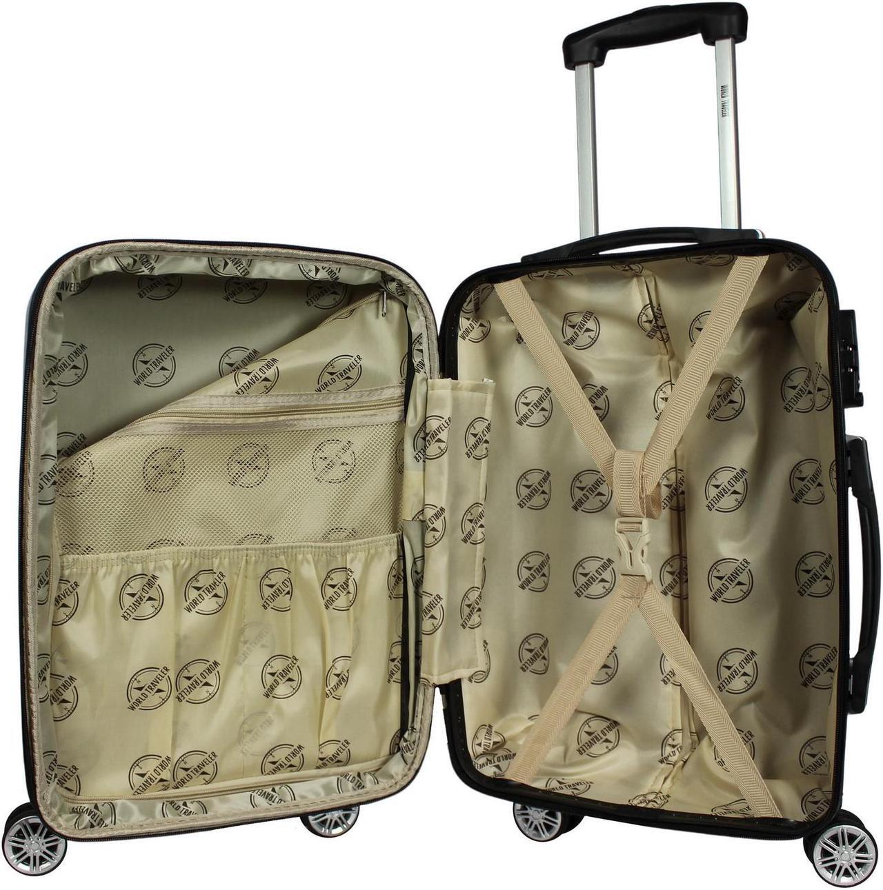 Alt view image 10 of 11 - World Traveler Butterfly 2-piece Hardside Carry-on Spinner Luggage Set